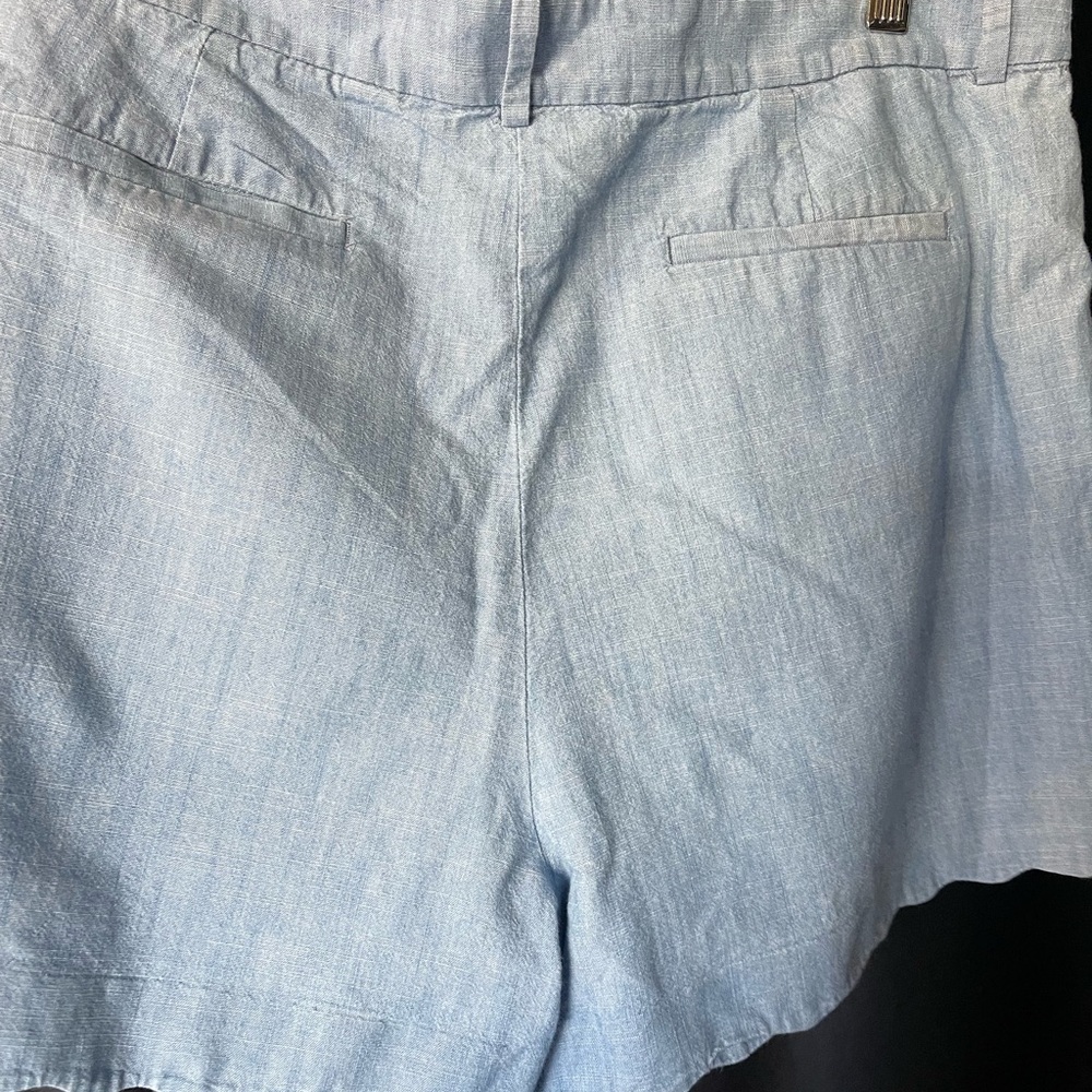 Women's J. Crew Light Blue Linen Shorts - Picture 6 of 6